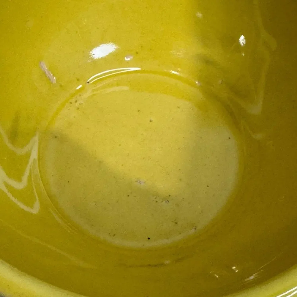 VTG McCoy Stoneware Vibrant Yellow Glaze Ceramic Spout Bowl Small Batter Bowl